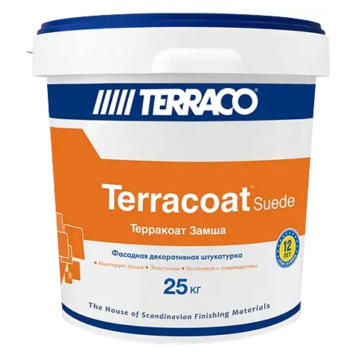 Штукатурка фасадная декоративная на акриловой основе Terraco at Suede 25 кг бесцветная