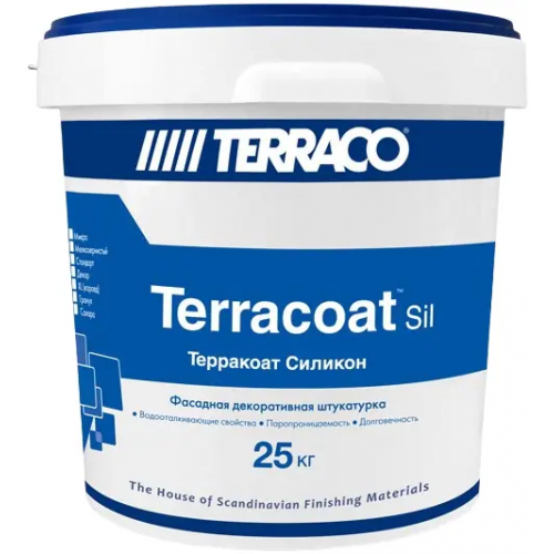 Штукатурка фасадная декоративная на силиконовой основе Terraco at Granule Sil 25 кг белая 1 мм