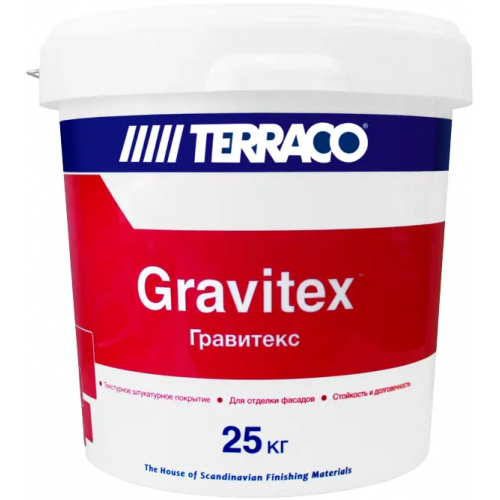 Штукатурка фасадная декоративная на акриловой основе Terraco Gravitex Granule 25 кг бесцветная 2 мм