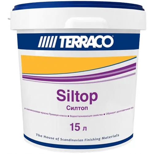 Краска силиконовая для фасадных работ Terraco Siltop 15 л база Clear