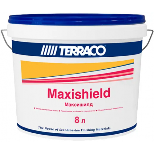 Краска акриловая для фасадных работ Terraco Maxishield 8 л бесцветная база Clear