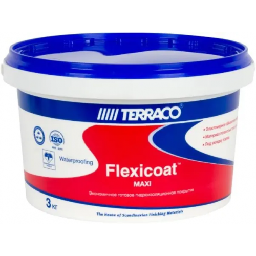 Покрытие готовое экономичное гидроизоляционное Terraco Flexicoat Maxi 3 кг