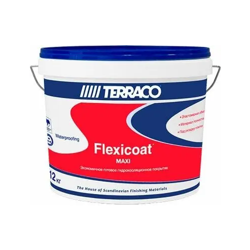 Покрытие готовое экономичное гидроизоляционное Terraco Flexicoat Maxi 12 кг