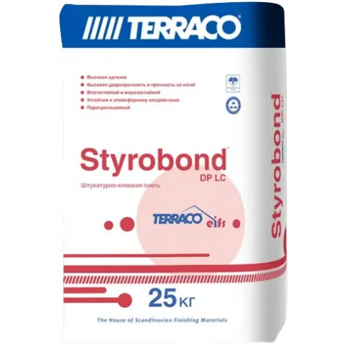 Штукатурно клеевая смесь Terraco Styrobond DP LC Eifs 25 кг