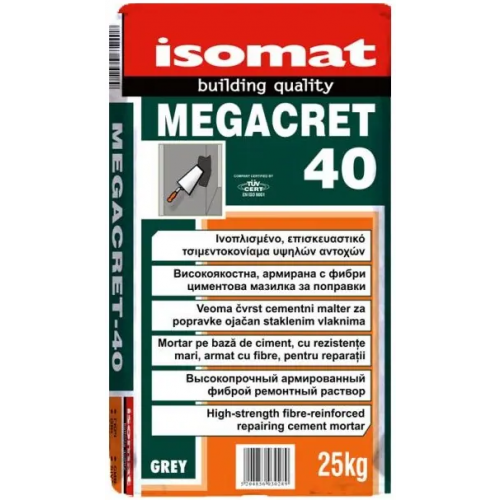 Ремонтный раствор высокопрочный армированный фиброй Isomat Megacret 40 25 кг