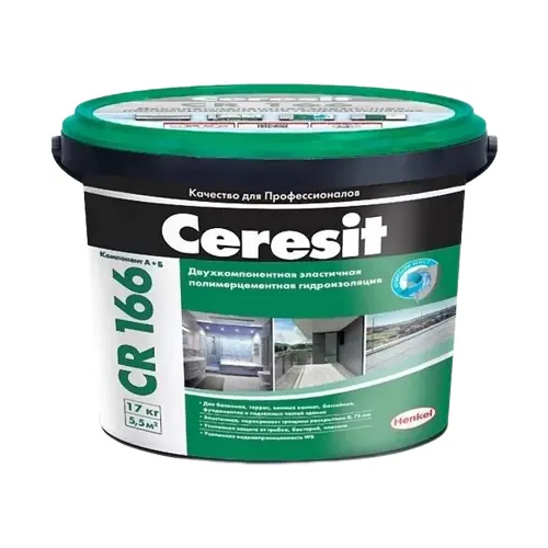 Гидроизоляционная масса эластичная двухкомпонентная Ceresit CR 166 17 кг
