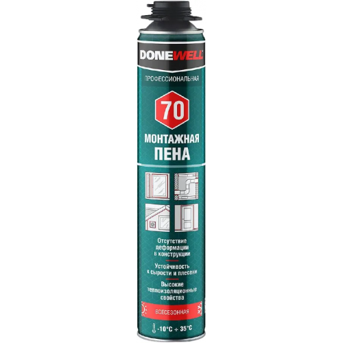 Пена монтажная профессиональная всесезонная Donewell 70 1 л всесезонная