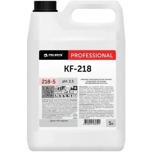Моющий сильнокислотный пенный концентрат Pro-Brite KF 218 20 л
