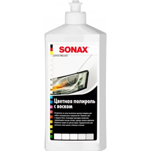 Цветной полироль с воском Sonax Profiline Nano Pro 500 мл белый