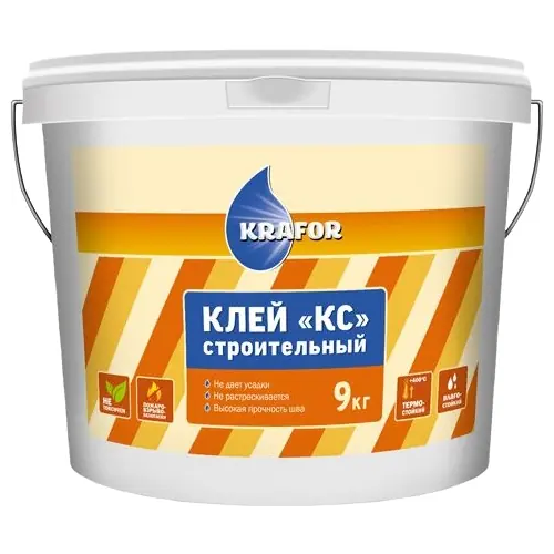 Клей строительный влаго термостойкий для внутренних работ Крафор КС 9 кг