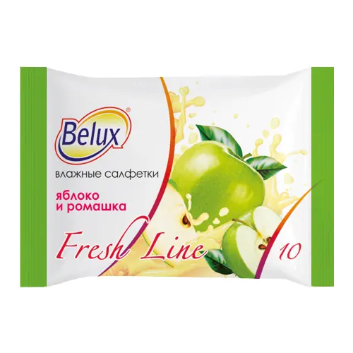 Салфетки влажные Belux Fresh Line Яблоко и Ромашка 10 салфеток в пачке