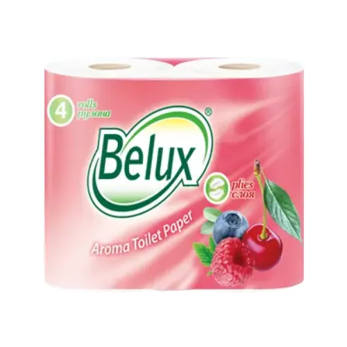 Бумага туалетная Belux Aroma Ягодный Микс 4 рулона в упаковке