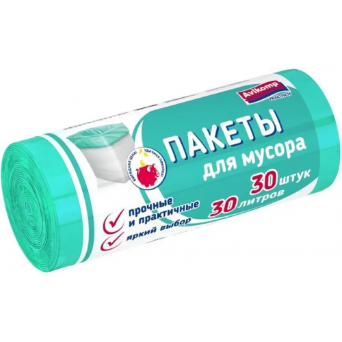 Пакеты для мусора Авикомп Praktisch 30 пакетов 30 л зеленые