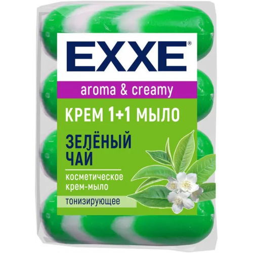 Крем мыло косметическое тонизирующее Exxe Зеленый Чай 1 блок