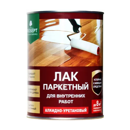 Лак алкидно уретановый для внутренних работ Просепт Паркетный 900 мл глянцевый
