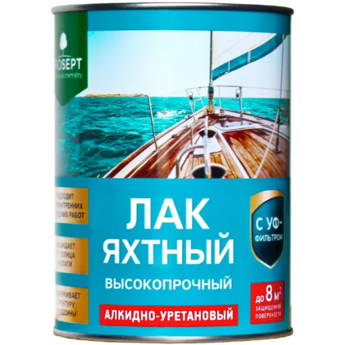 Лак алкидно уретановый высокопрочный Просепт Яхтный 900 мл глянцевый