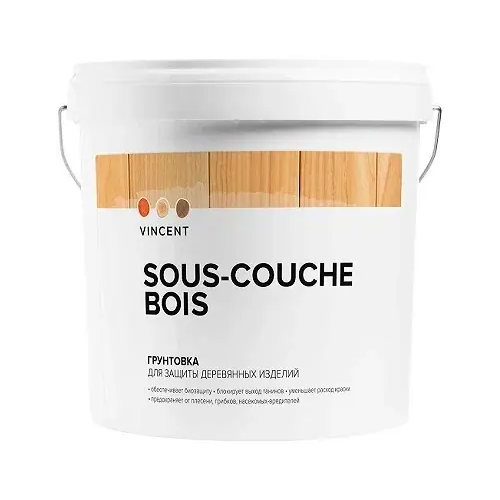Грунтовка для защиты деревянных изделий Vincent Sous Couche Bois 900 мл