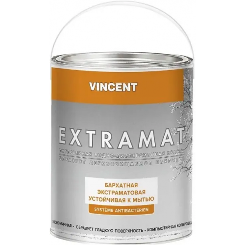 Водно дисперсионная краска Vincent Extramat 2 л бесцветная