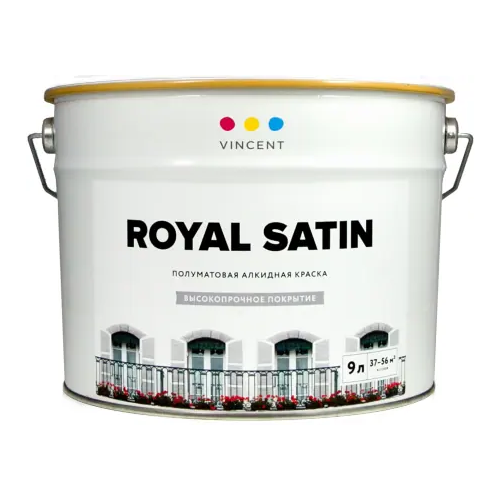 Алкидная краска Vincent Royal Satin 9 л белая