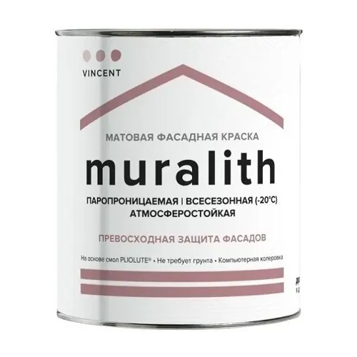 Фасадная краска всесезонная Vincent Muralith 700 мл бесцветная