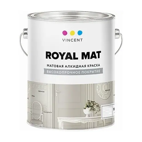Алкидная краска Vincent Royal Mat 1.4 кг супербелая