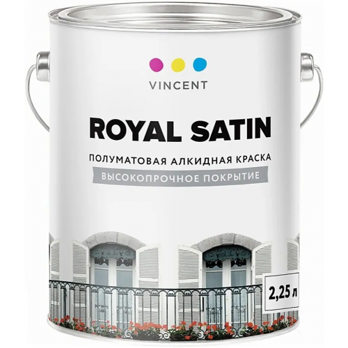 Алкидная краска Vincent Royal Satin 2.25 л белая