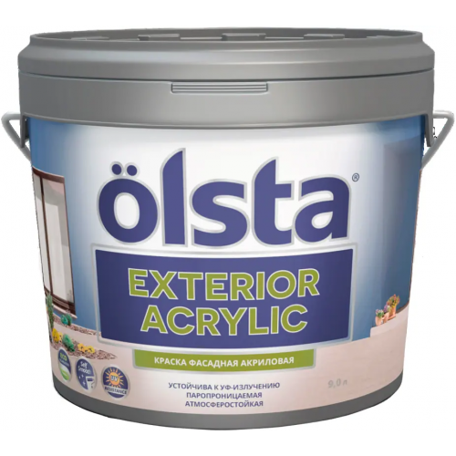 Краска фасадная акриловая Olsta Exterior Acrylic 9 л бесцветная база C