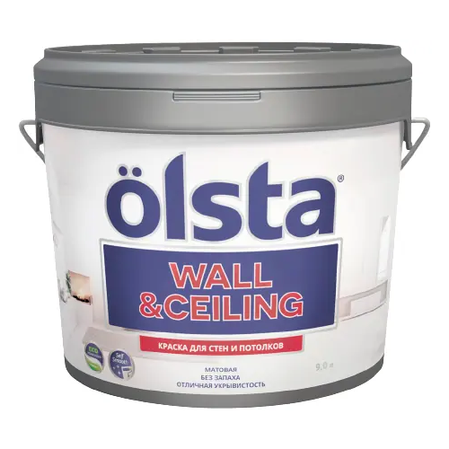 Краска для стен и потолков Olsta Wall & Ceiling 9 л белая
