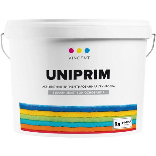 Акрилатная пигментированная грунтовка Vincent Uniprim 9 л
