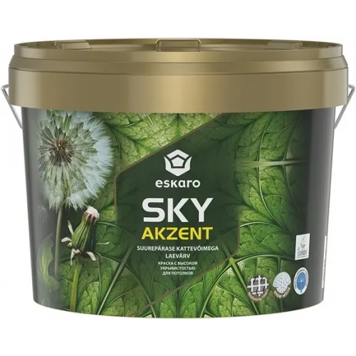 Краска для потолков Eskaro Akzent Sky 2.7 л белая