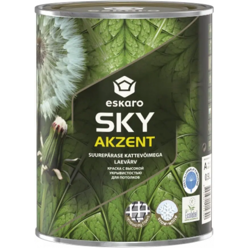 Краска для потолков Eskaro Akzent Sky 900 мл белая