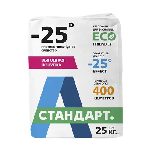 Противогололедное средство 25°С А-Стандарт 25 кг