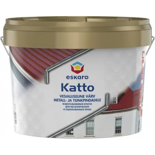 Краска для оцинкованных и металлических поверхностей Eskaro Katto 9 л белая