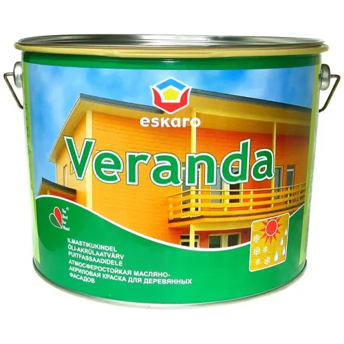 Краска масляно акриловая для древесины Eskaro Veranda 2.85 л белая