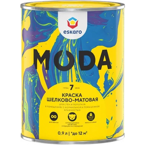 Краска для стен и потолков Eskaro Moda 7 900 мл белая