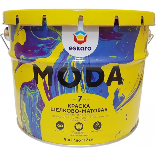 Краска для стен и потолков Eskaro Moda 7 9 л белая