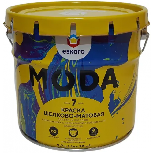 Краска для стен и потолков Eskaro Moda 7 2.7 л бесцветная