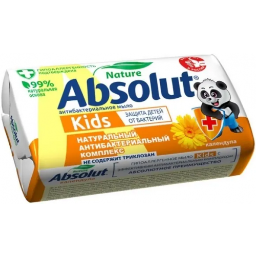 Мыло туалетное антибактериальное детское Абсолют Kids Календула 90 г