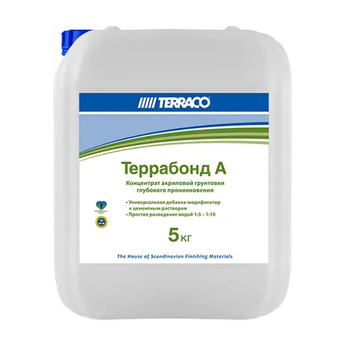Концентрат акриловой грунтовки глубокого проникновения Terraco Террабонд A 5 кг