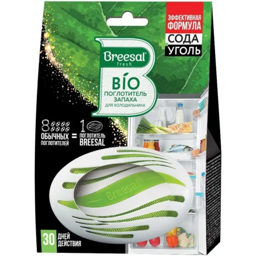 Био поглотитель запаха для холодильника Breesal Fresh Сода Уголь 80 г