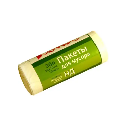 Мешки для мусора с ручками Комус 30 пакетов 30 л черные
