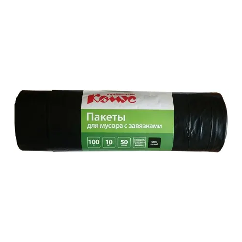 Пакеты для мусора с завязками Комус 10 пакетов 100 л