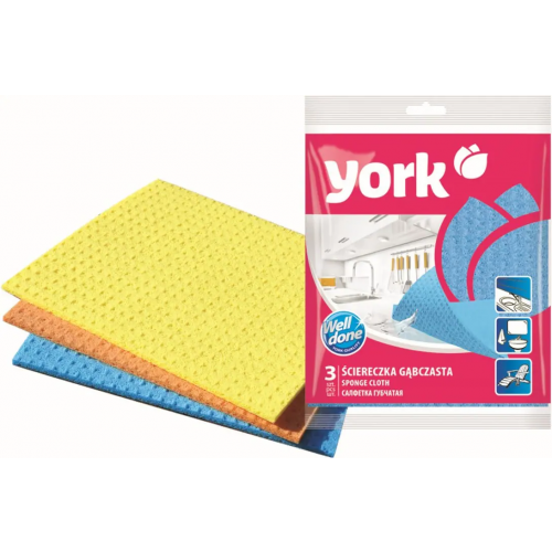 Салфетки хозяйственные губчатые York 3 салфетки