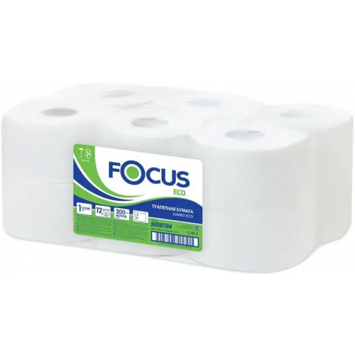 Бумага туалетная Focus Eco Jumbo 12 рулонов в упаковке 200 м
