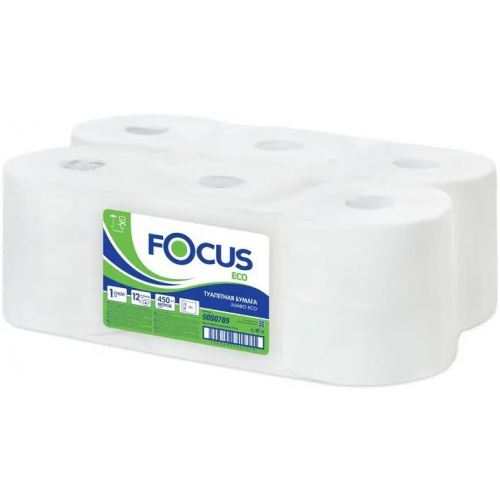 Бумага туалетная Focus Eco Jumbo 12 рулонов в упаковке 450 м