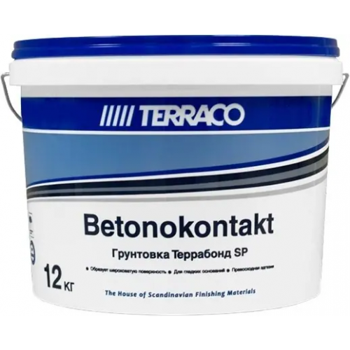 Грунтовка адгезионная для слабо впитывающих оснований Terraco Бетон контакт 12 кг розовая