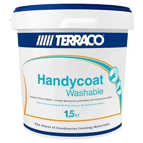 Шпатлевка тонкослойная для финишного выравнивания Terraco Handycoat Washable 1.5 кг