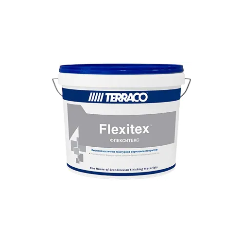 Текстурное суперэластичное покрытие на акриловой основе Terraco Flexitex 22.5 кг белое база Medium