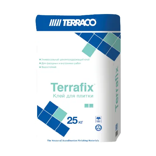 Клей для плитки Terraco Terrafix 25 кг белый