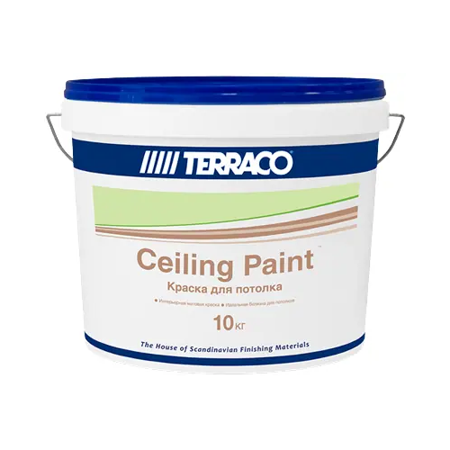 Краска для потолка Terraco Ceiling Paint 10 кг белая